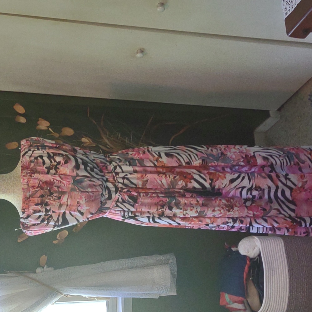 Jennifer Lopez floral animal print maxi dress. Size medium.